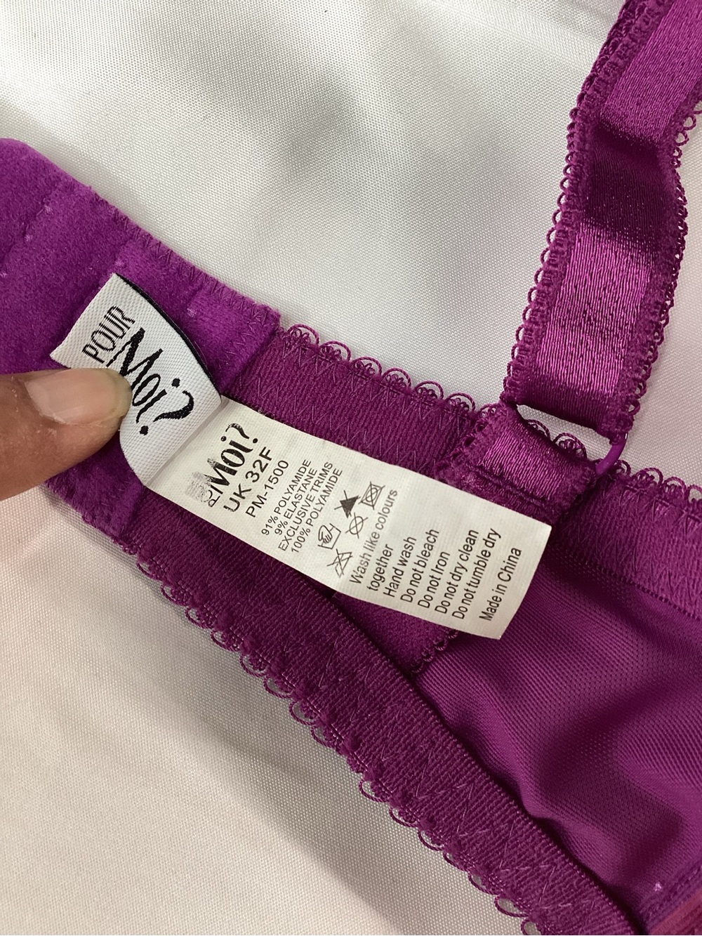 Embroidered Underwire Bra in Magenta & Orange - Picture 5 of 6